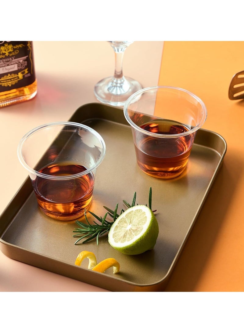 ١٠٠ كوب بلاستيكي شفاف للاستخدام مرة واحدة، سعة ٢٠٠ مل | أكواب شرب شفافة متينة وقوية | مثالية للماء والعصير والمشروبات الغازية والحفلات والنزهات والاستخدام اليومي | أكواب فاخرة بتصميم مضلع للاستخدام مرة واحدة - عبوة من ١٠٠ كوب - Image 2